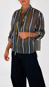 Camicia righe collana H.