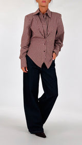 Camicia microcheck punte T.