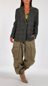 Giacca tartan frange T.