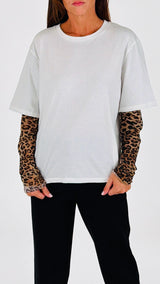 T-shirt manica tulle leo T.