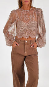 Camicina pizzo crop T.