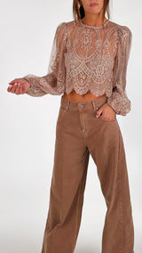 Camicina pizzo crop T.