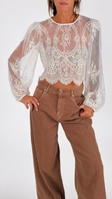 Camicina pizzo crop T.