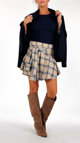 Mini check cintura maniche H.