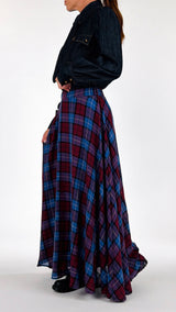 Gonna ruota tela tartan H.