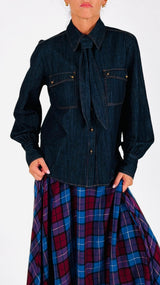 Camicia cravatta denim T.