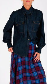 Camicia cravatta denim T.
