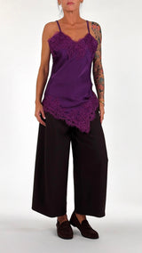 Top lingerie raso pizzo spacco H.