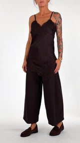 Top lingerie raso pizzo spacco H.