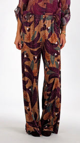 Pantalone stampa foglie H.