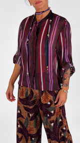 Camicia organza riga larga H.