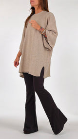 Maxi pull lana cachemire spacchetti Vic.