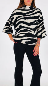 Pull punto stoffa zebrato Twin
