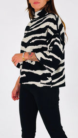 Pull punto stoffa zebrato Twin