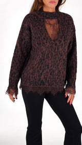 Pull leo scollo pizzo