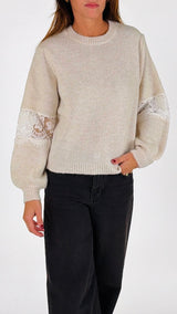 Pull manica inserto pizzo Kiki