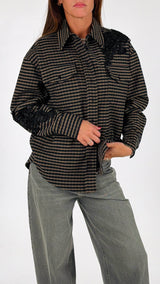 Camicia flanella quadretto ricamo Kiki