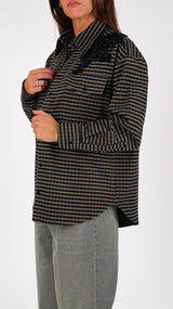 Camicia flanella quadretto ricamo Kiki