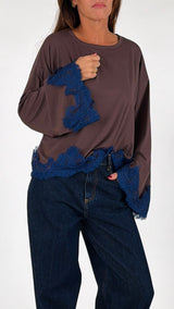 T-shirt jersey calla pizzo contrasto H.