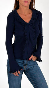Maglia costina rouches piping H.