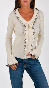 Maglia costina rouches piping H.