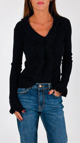 Maglia costina rouches piping H.