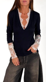 Maglia V+pizzo H.