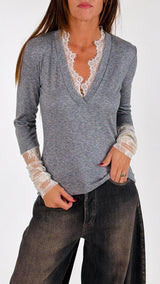 Maglia V+pizzo H.