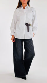 Camicia popeline strass cintura H.