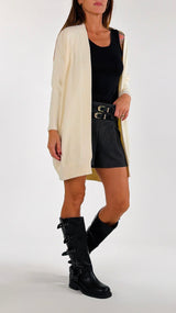Cardigan bordi costina Twin