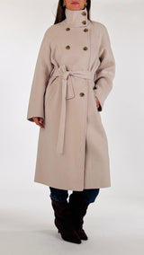 Cappotto doppiopetto collo in piedi Vic.