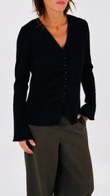 Maglia costina pieghe H.