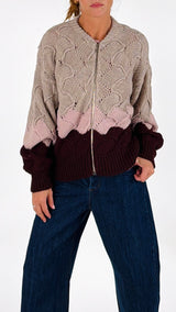 Cardigan zip onde traforo H.