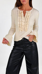Maglia costina rouches manica calla H.