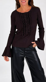 Maglia costina rouches manica calla H.