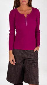 Maglia costina serafino Twin
