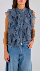 Camicia organza volant