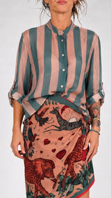 Camicia organza riga larga H.