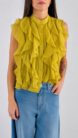 Camicia organza volant