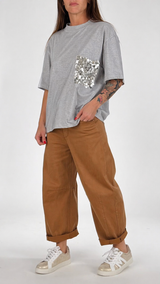 T- shirt m/m pailletes T