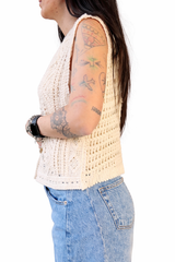 Gilet crochet+paillettes