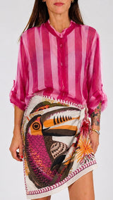 Camicia organza riga larga H.