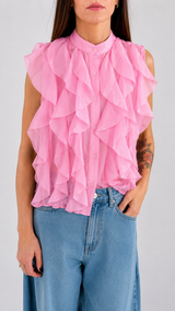 Camicia organza volant