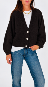 Cardigan bottone perla H.