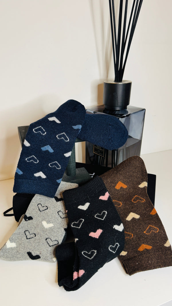 Calzino cuori bicolor