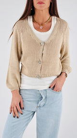Cardigan gioiello crop Vic.
