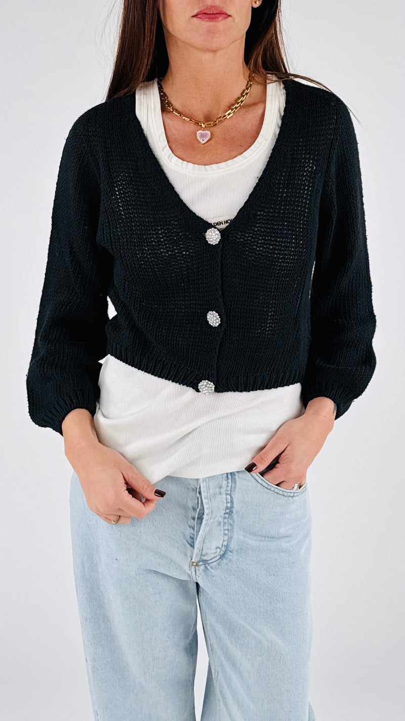 Cardigan gioiello crop Vic.