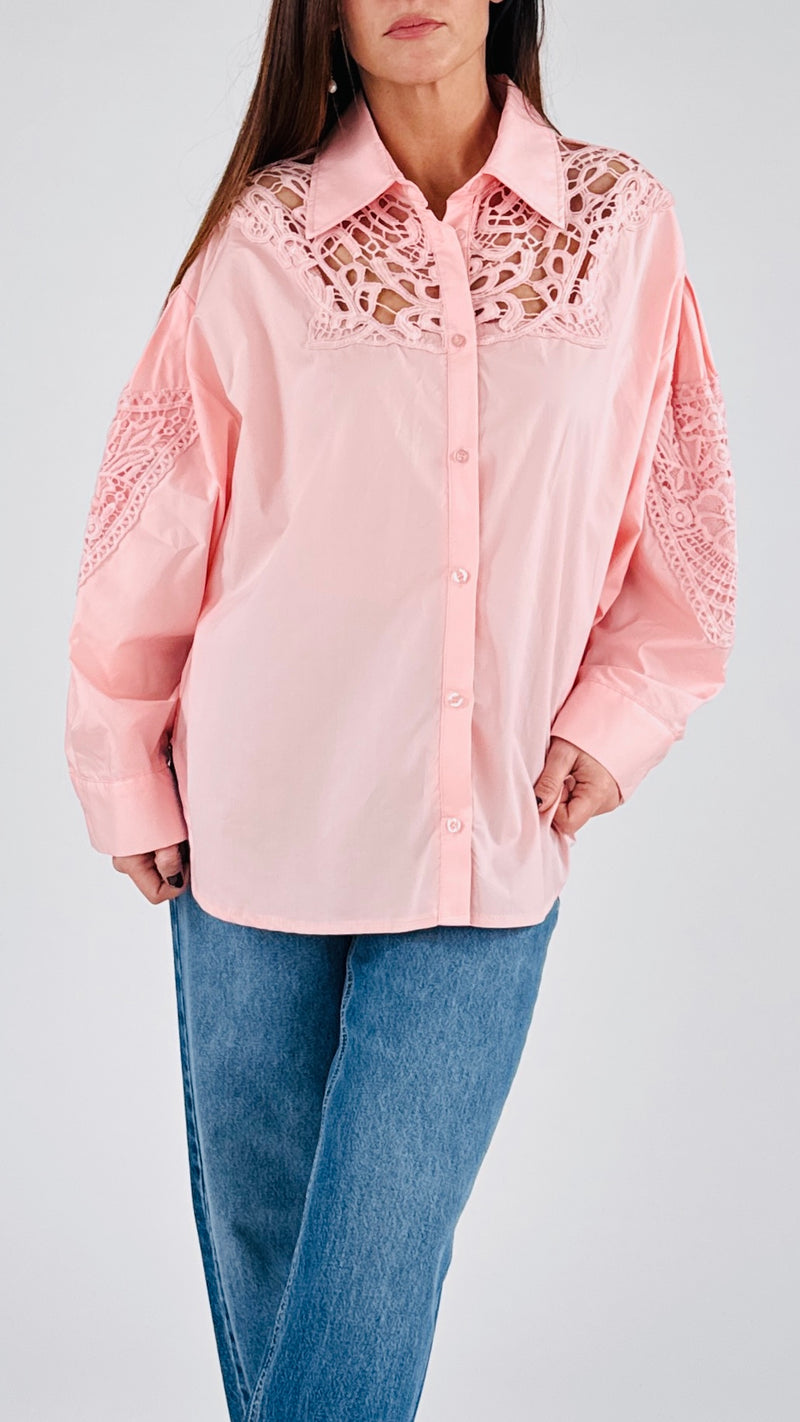 Camicia intarsi macramè H.