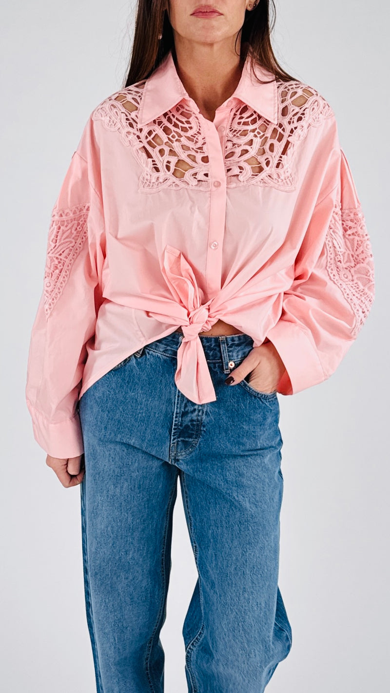Camicia intarsi macramè H.