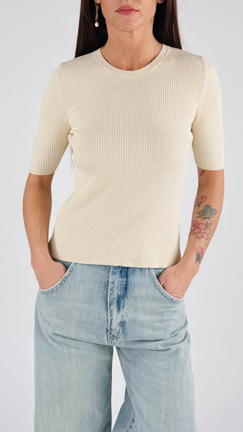Maglia costina seta m/m H.